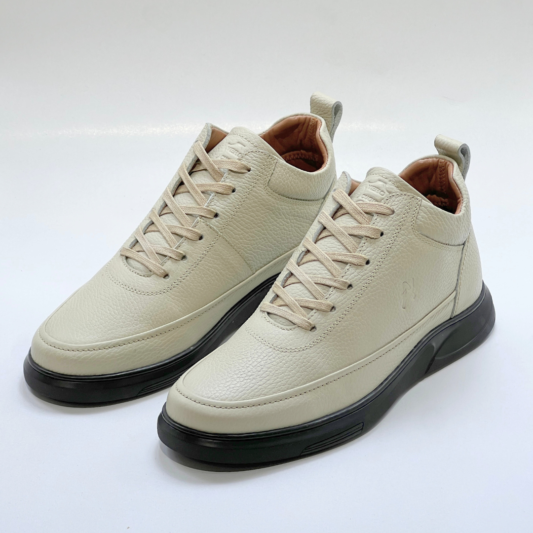 Demi - Bottine 100% Cuir biege REF AZ609